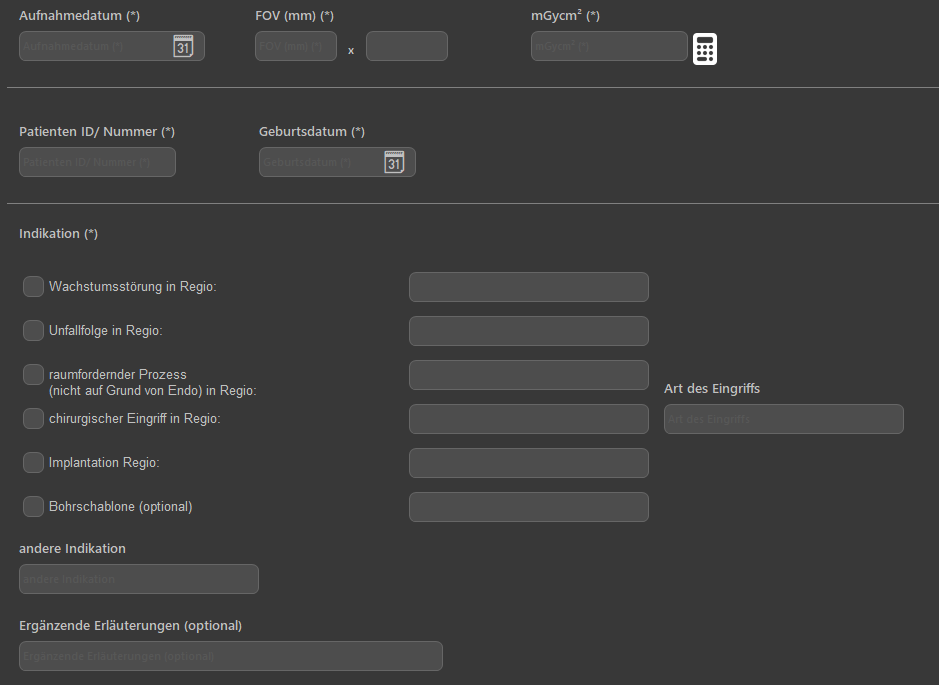 Patientendaten Formular 3D